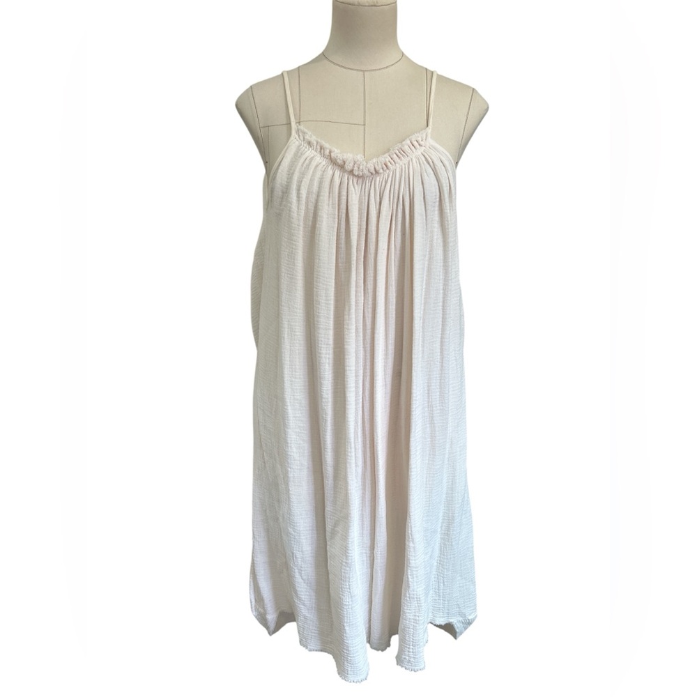 Sam Church gauze baby doll midi dress cream large